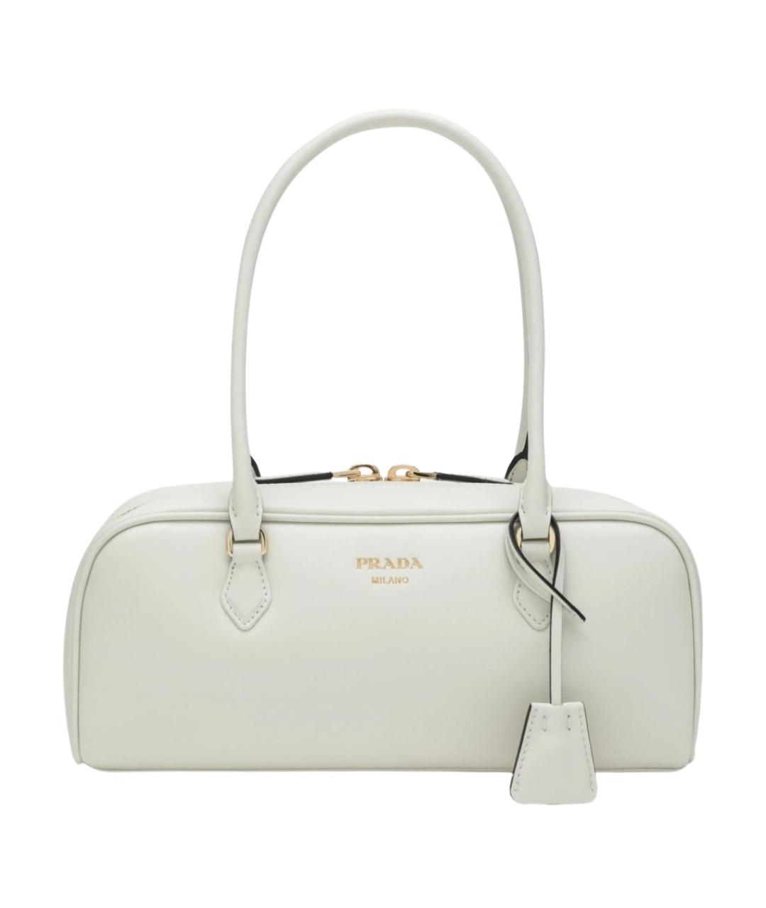 PRADA Белая кожаная сумка тоут, фото 1