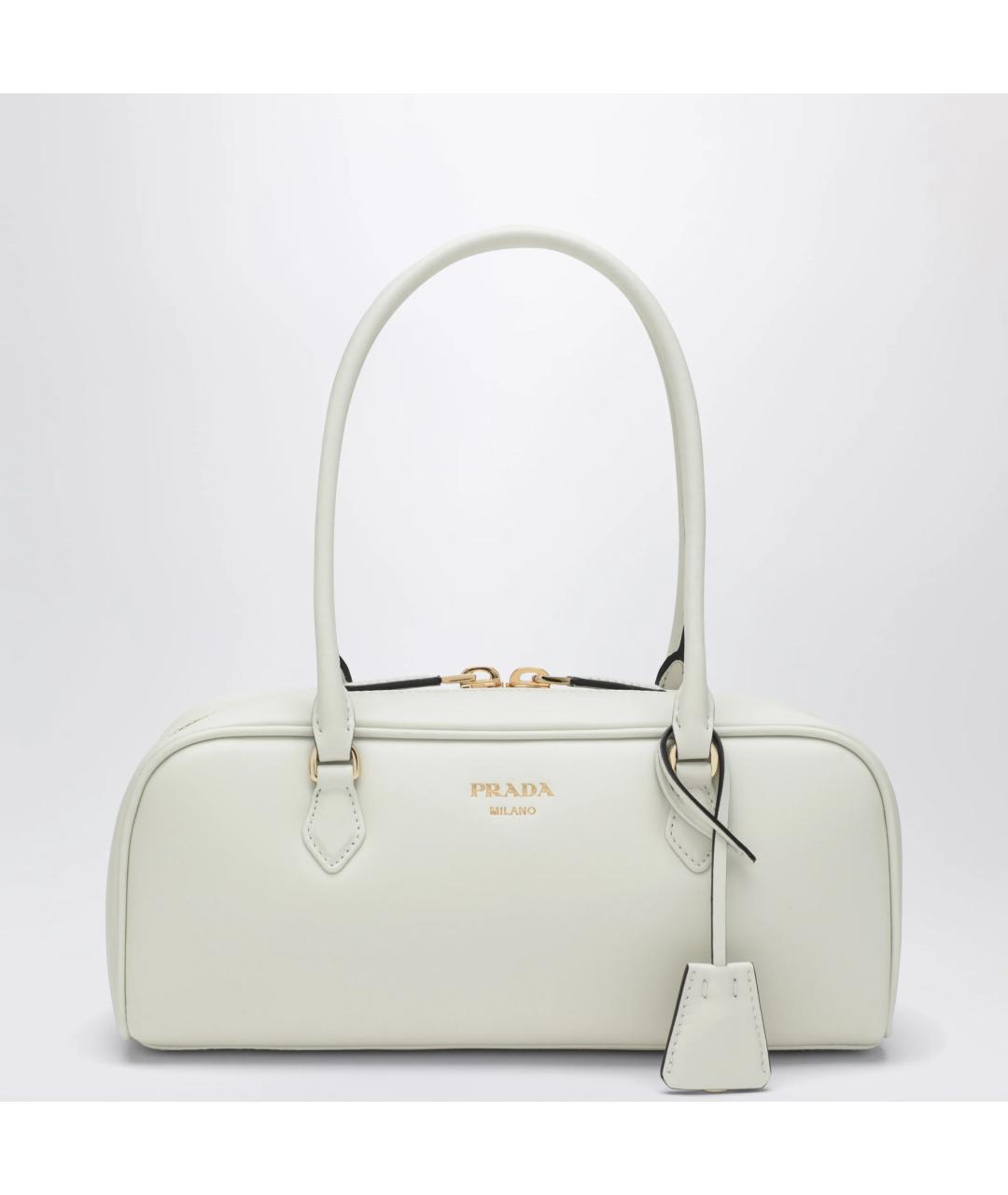 PRADA Белая кожаная сумка тоут, фото 3