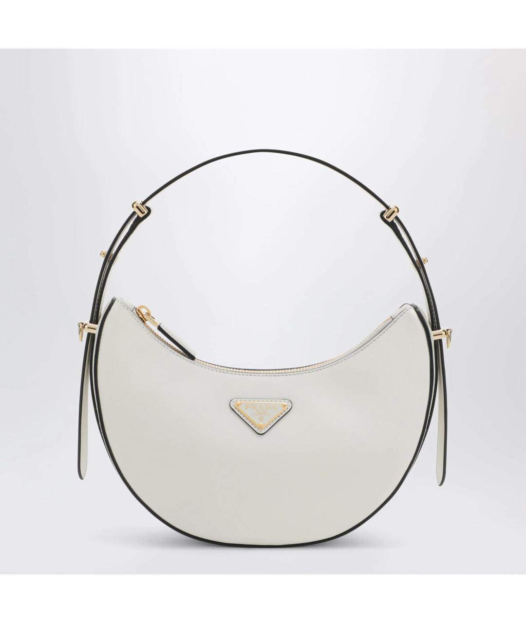 PRADA Белая кожаная сумка через плечо, фото 3