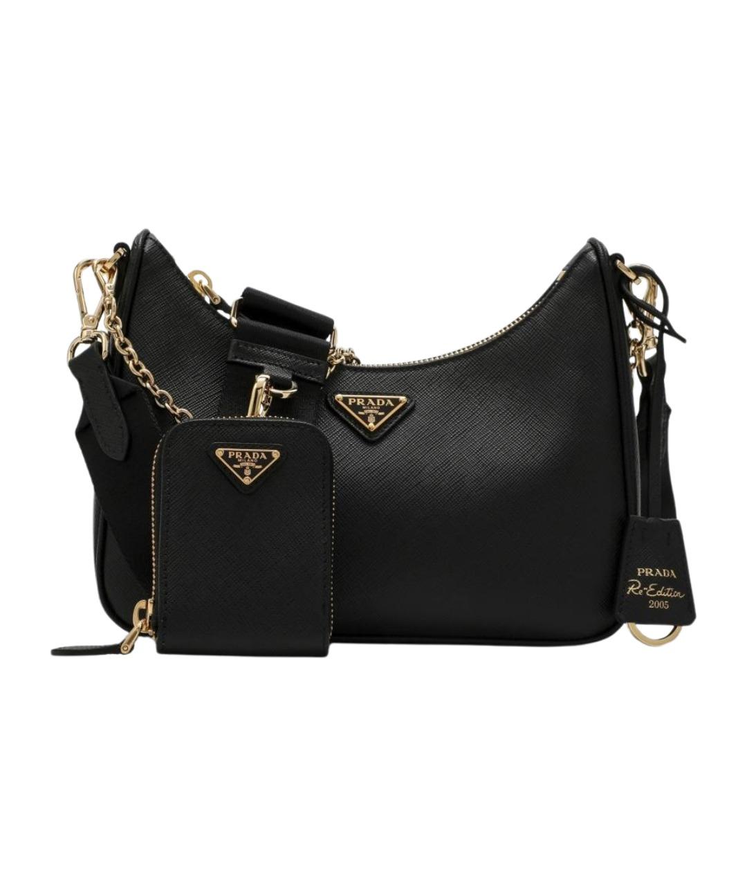 PRADA Черная кожаная сумка через плечо, фото 1