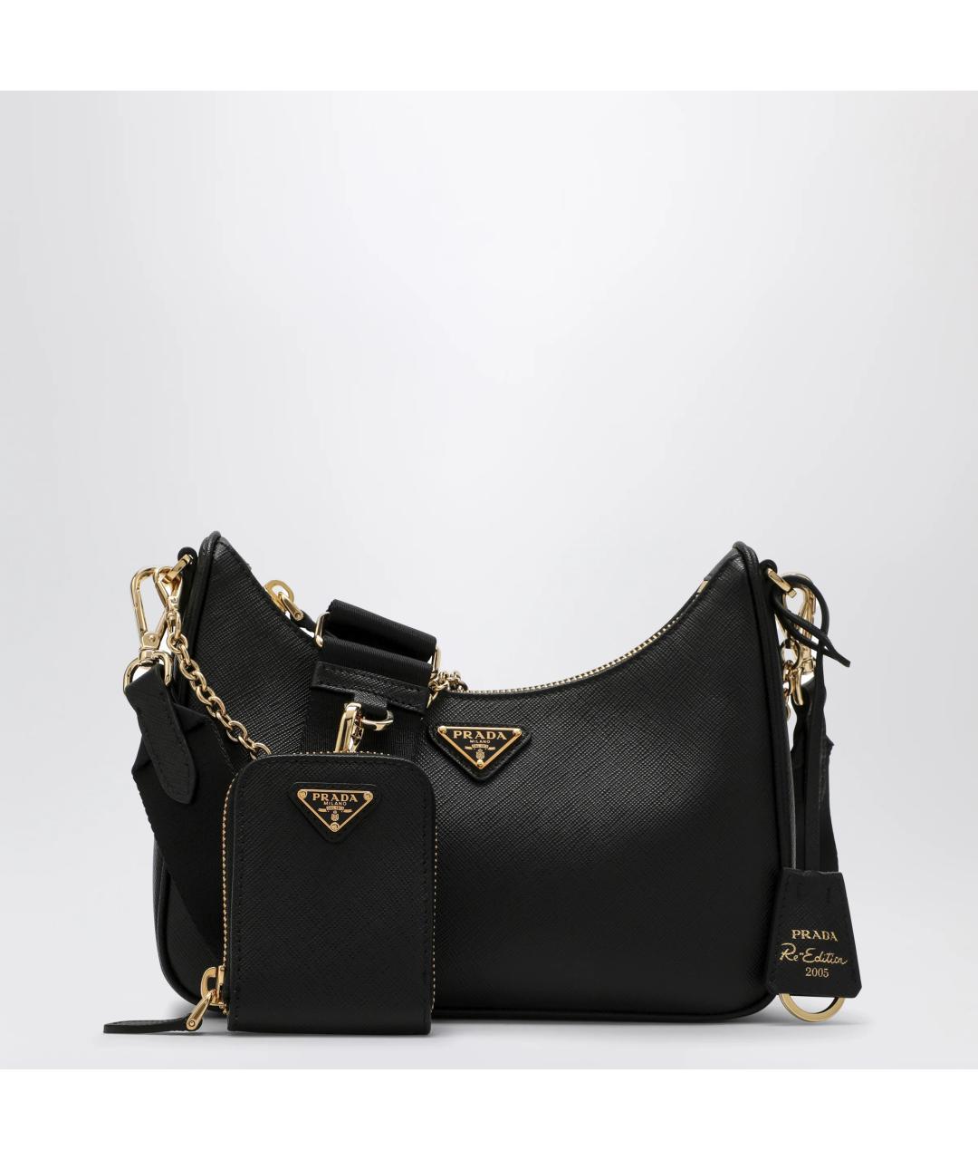 PRADA Черная кожаная сумка через плечо, фото 3