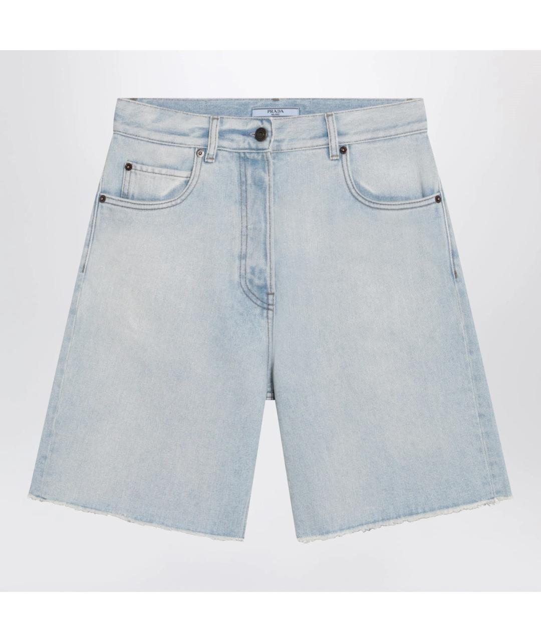 PRADA Голубые деним шорты, фото 1