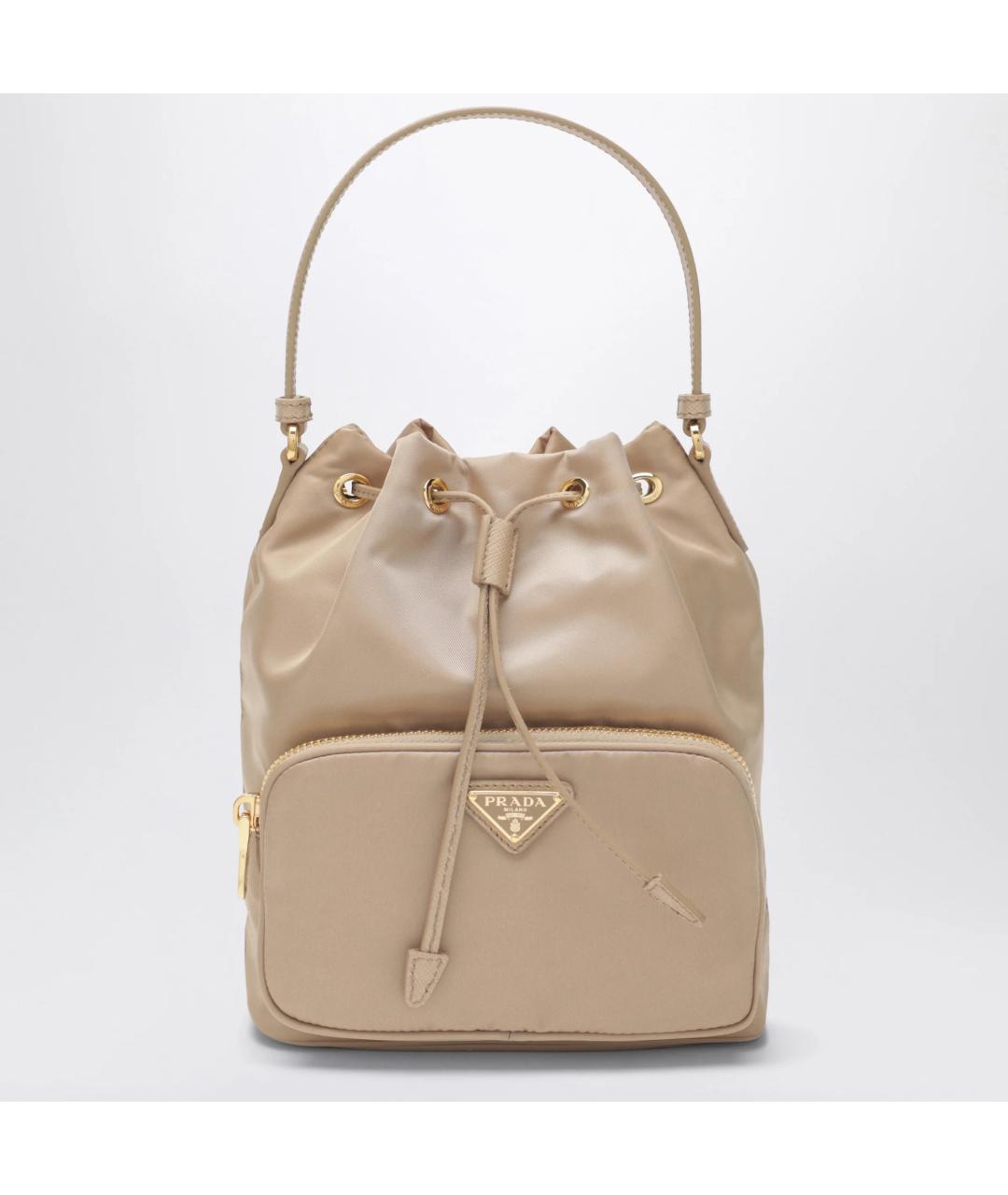 PRADA Бежевая тканевая сумка тоут, фото 3