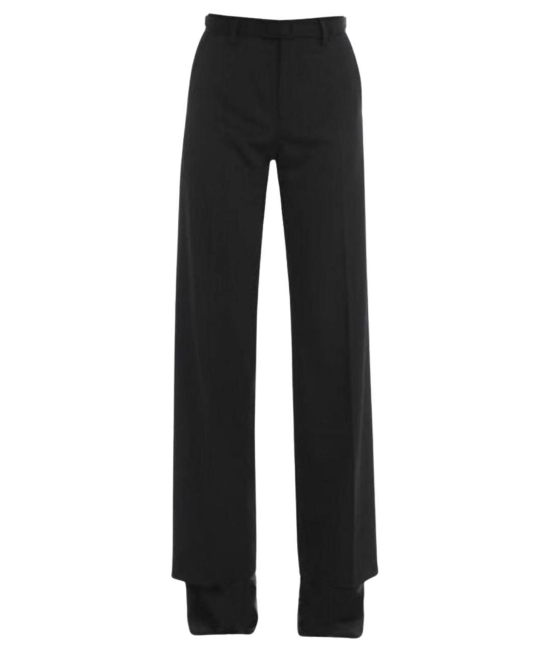 MM6 MAISON MARGIELA Черные шерстяные прямые брюки, фото 1