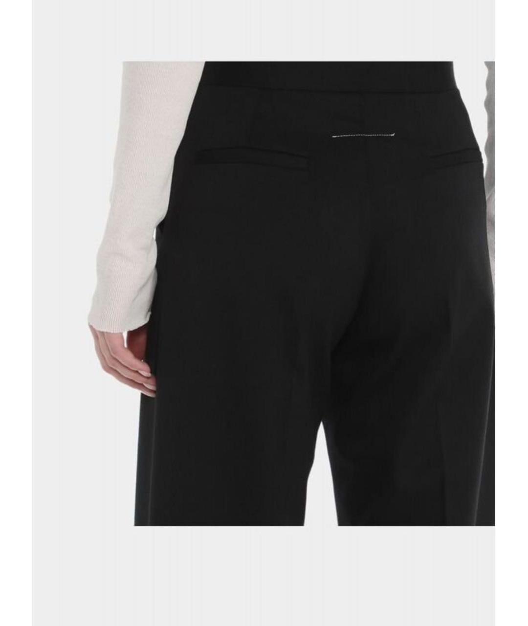 MM6 MAISON MARGIELA Черные шерстяные прямые брюки, фото 4