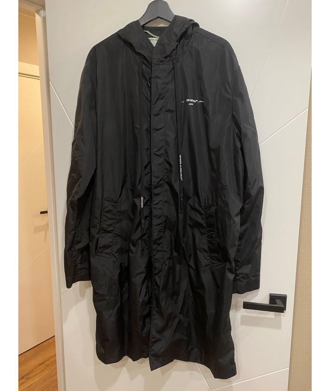 OFF-WHITE Черный полиамидовый тренч / плащ, фото 3