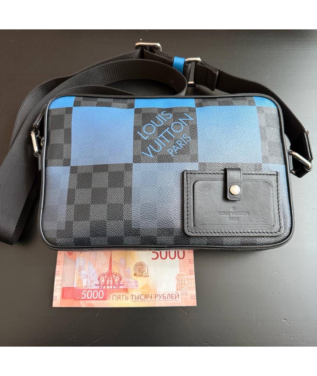 LOUIS VUITTON Синяя деним поясная сумка, фото 8