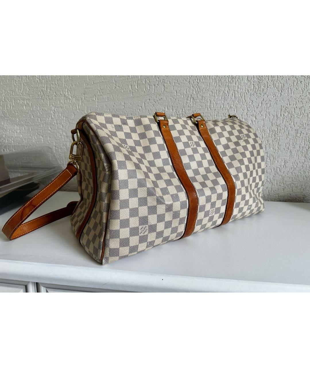 LOUIS VUITTON Белая кожаная дорожная/спортивная сумка, фото 2