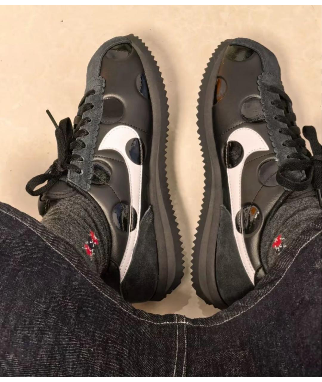 NIKE Черные кожаные кроссовки, фото 8