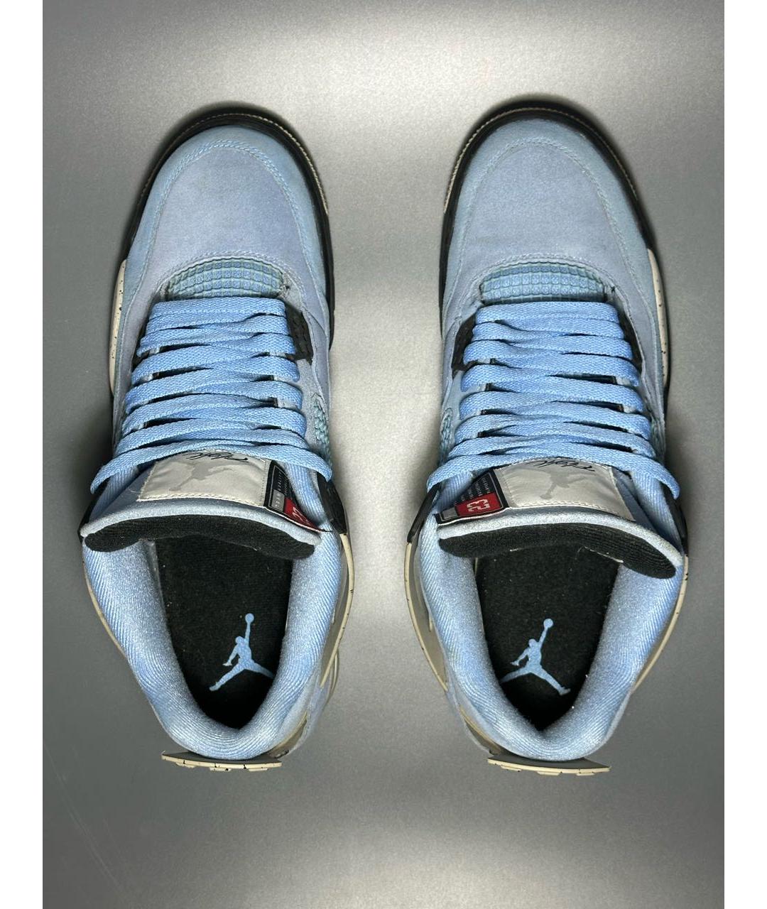 JORDAN Голубые замшевые высокие кроссовки / кеды, фото 3