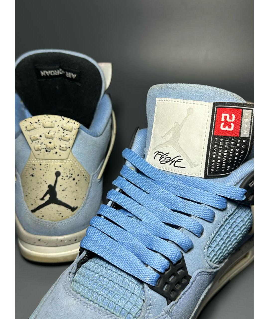 JORDAN Голубые замшевые высокие кроссовки / кеды, фото 8