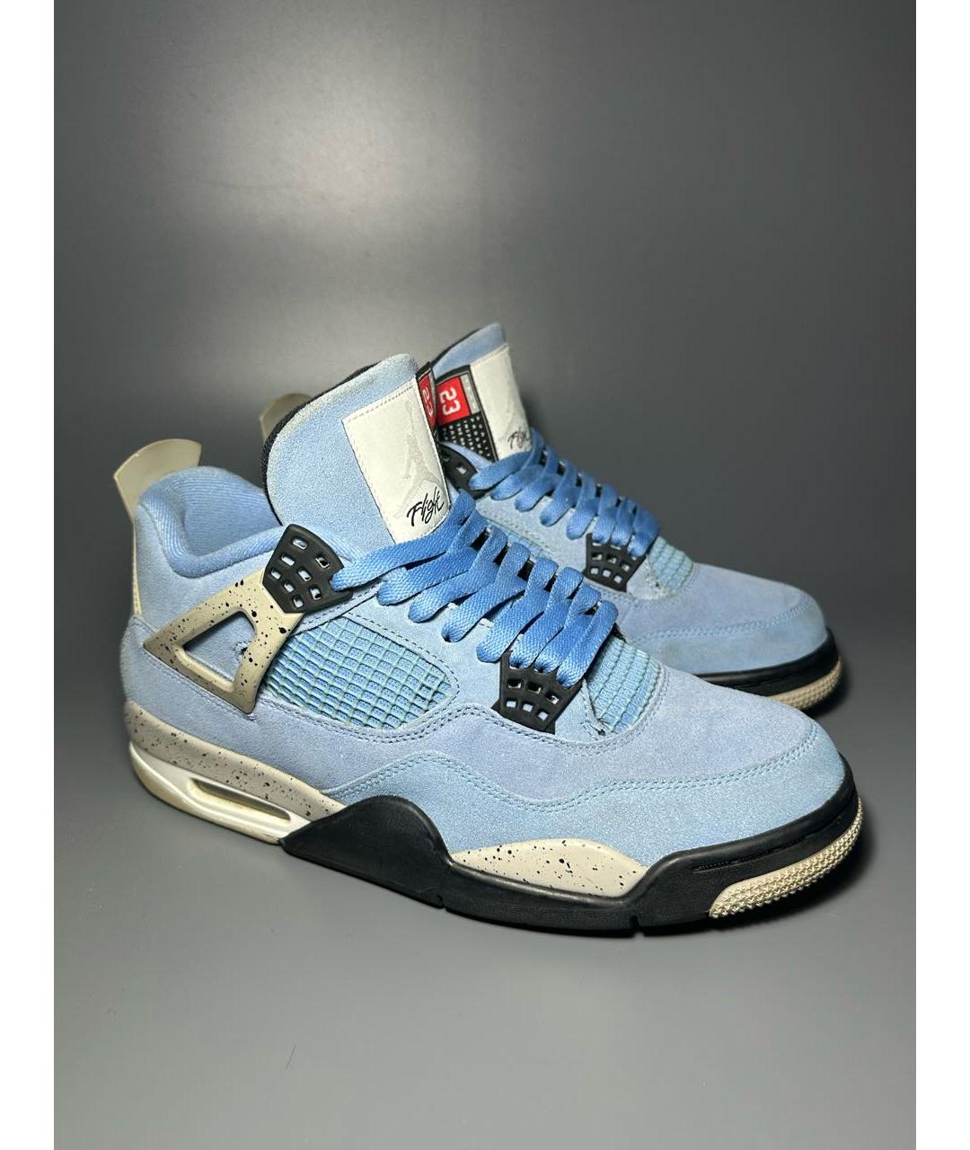 JORDAN Голубые замшевые высокие кроссовки / кеды, фото 5