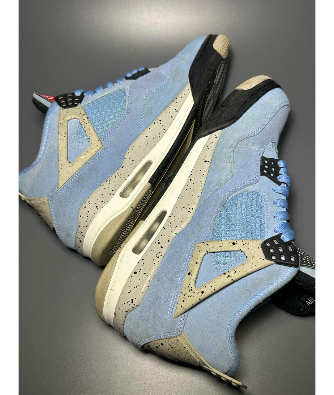 JORDAN Голубые замшевые высокие кроссовки / кеды, фото 6