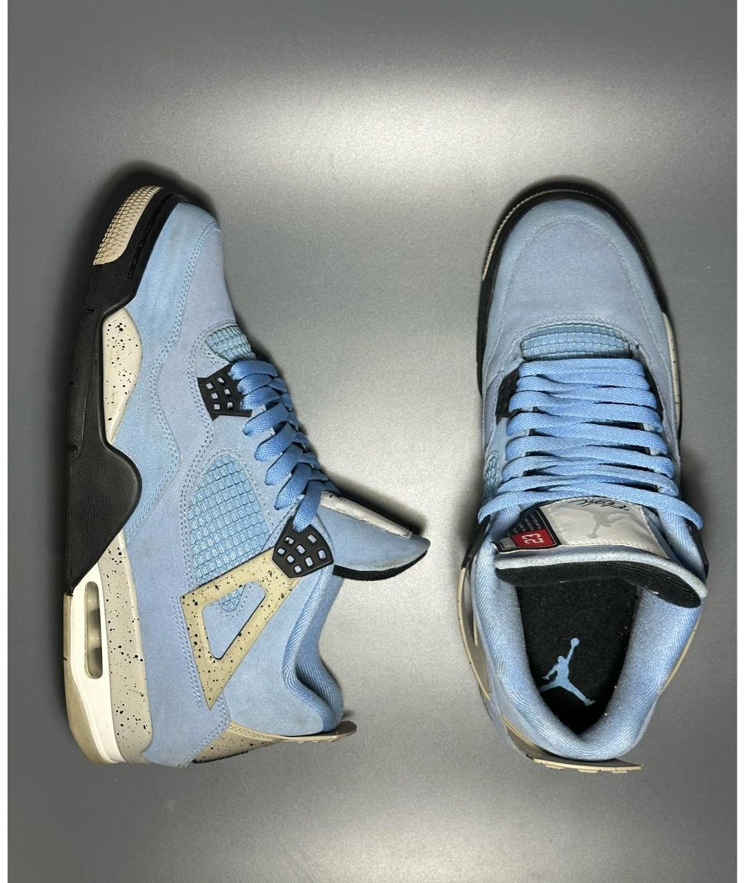 JORDAN Голубые замшевые высокие кроссовки / кеды, фото 7