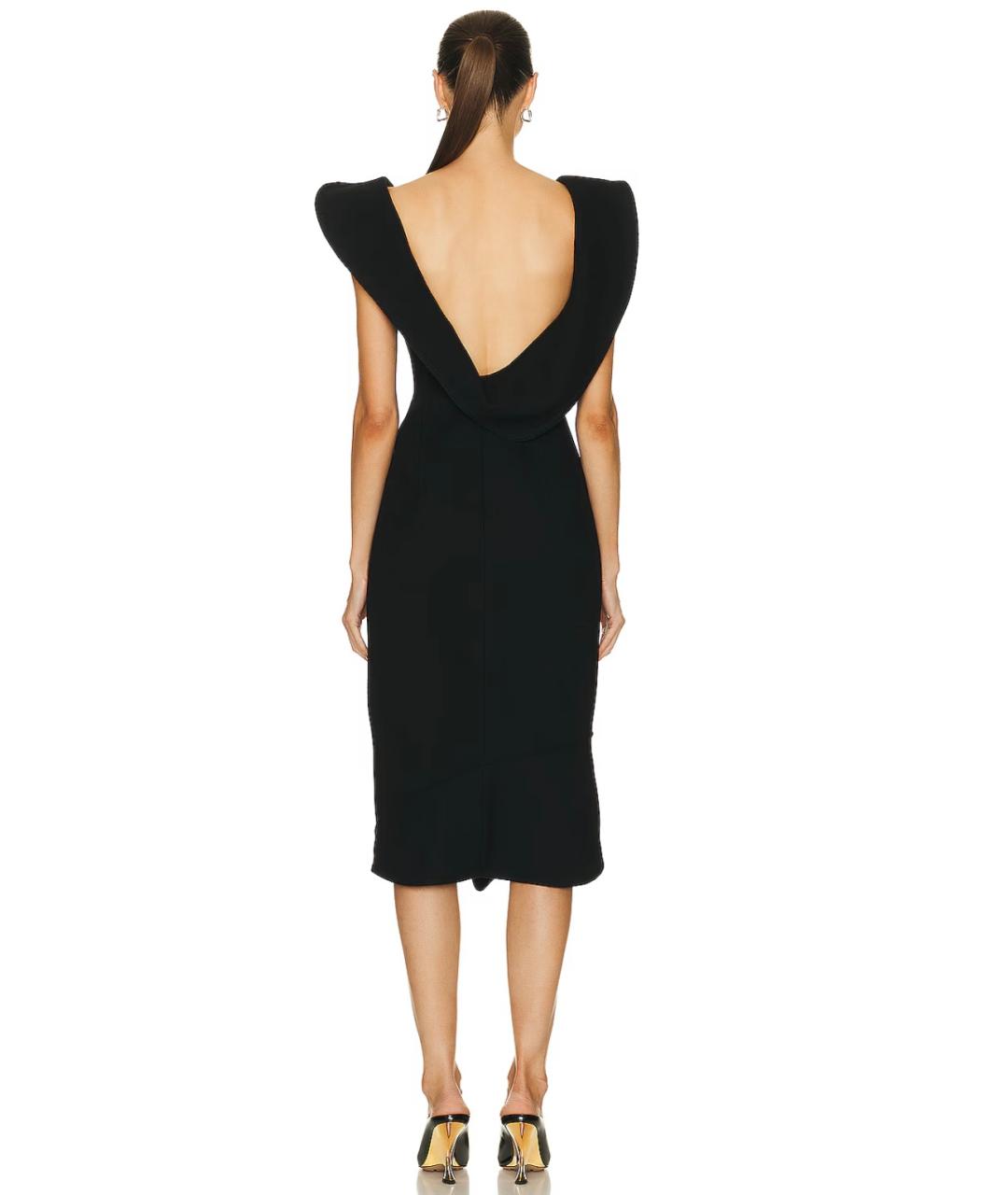 BOTTEGA VENETA Черное вискозное коктейльное платье, фото 5