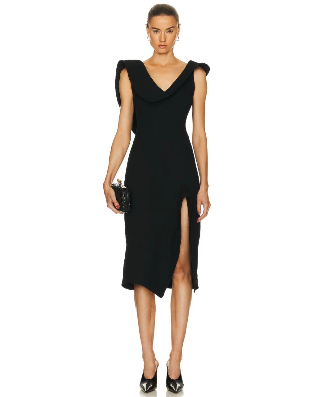 BOTTEGA VENETA Черное вискозное коктейльное платье, фото 2