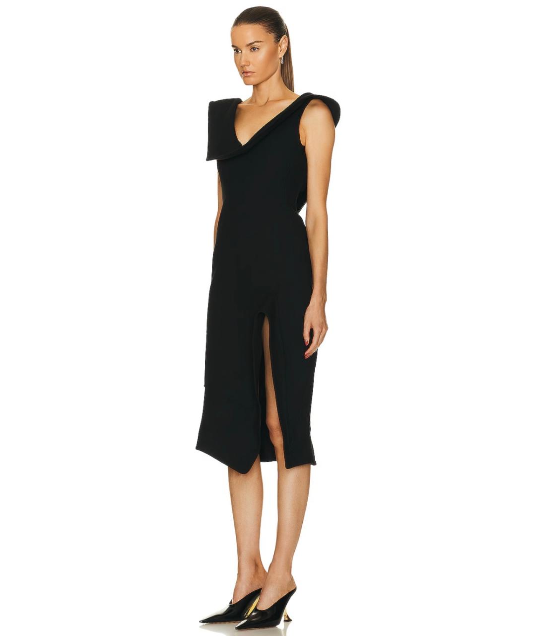 BOTTEGA VENETA Черное вискозное коктейльное платье, фото 4