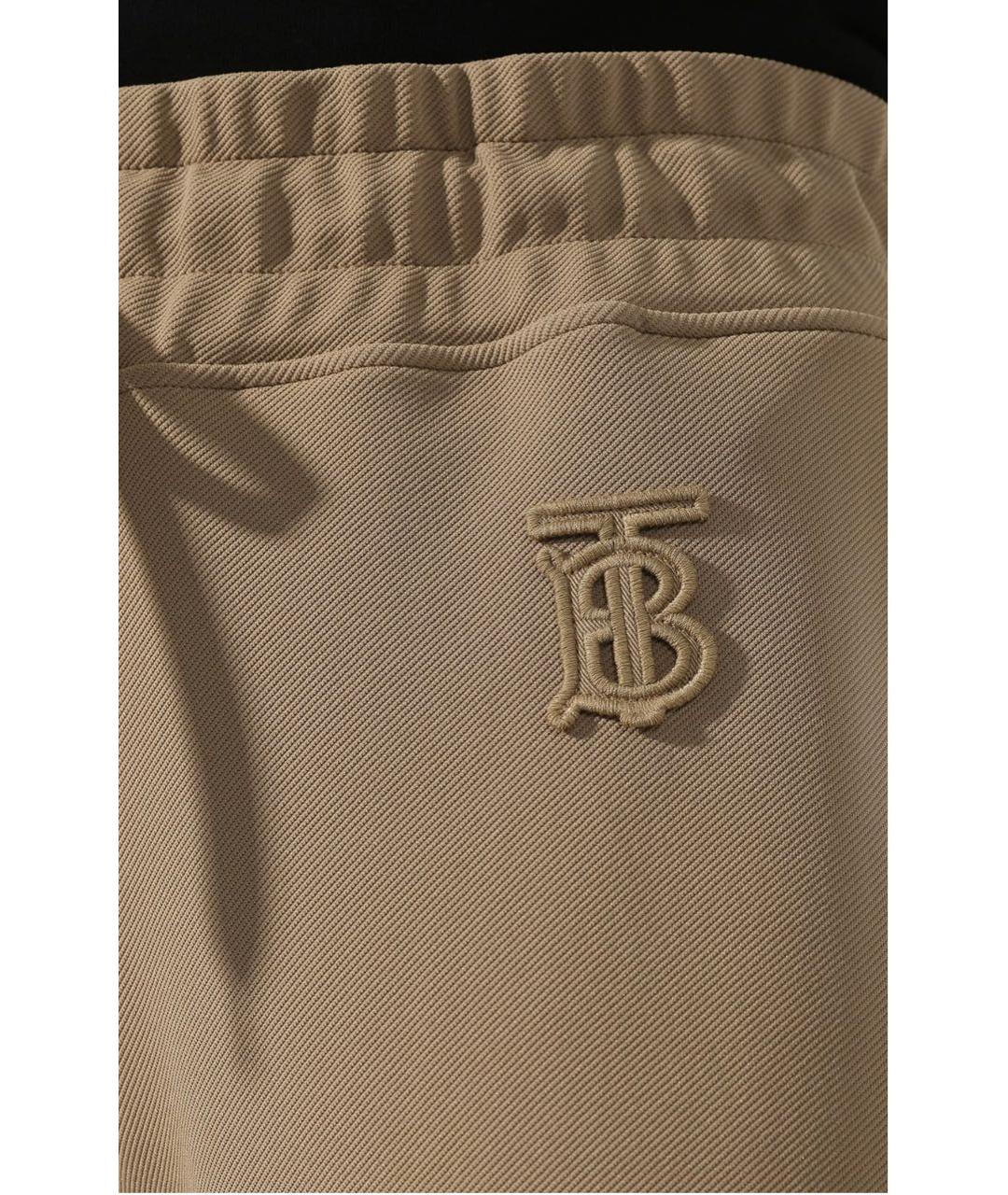 BURBERRY Бежевые полиамидовые брюки узкие, фото 3
