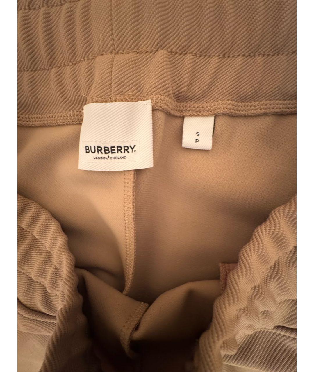 BURBERRY Бежевые полиамидовые брюки узкие, фото 5