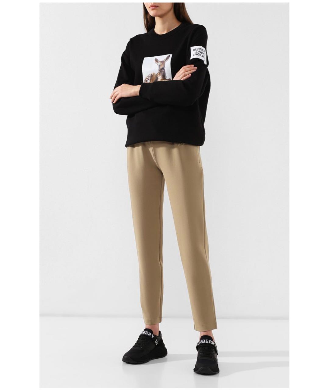 BURBERRY Бежевые полиамидовые брюки узкие, фото 2