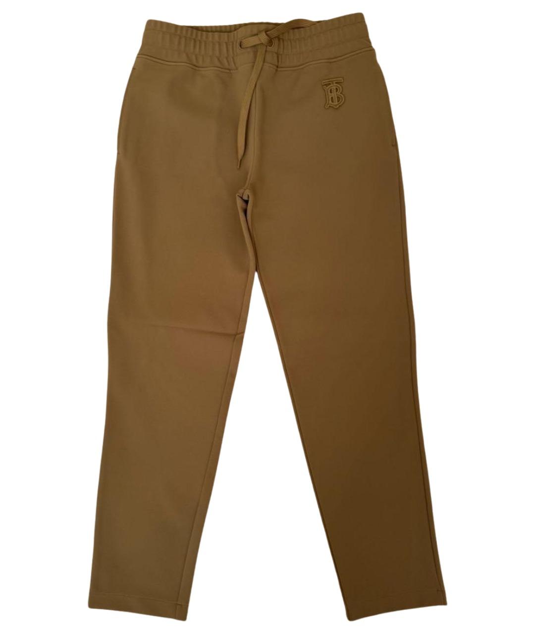 BURBERRY Бежевые полиамидовые брюки узкие, фото 1