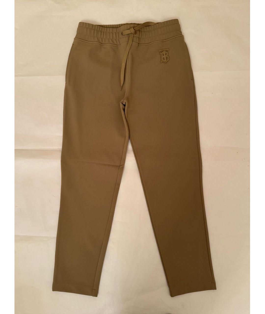 BURBERRY Бежевые полиамидовые брюки узкие, фото 6
