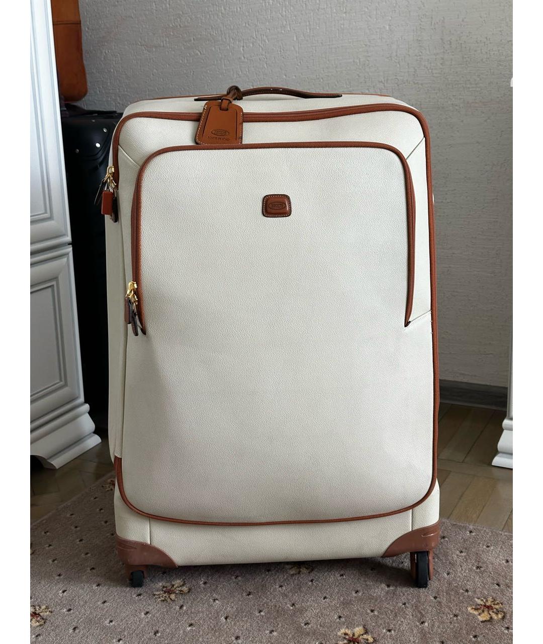 BRIC'S Бежевый кожаный чемодан, фото 9
