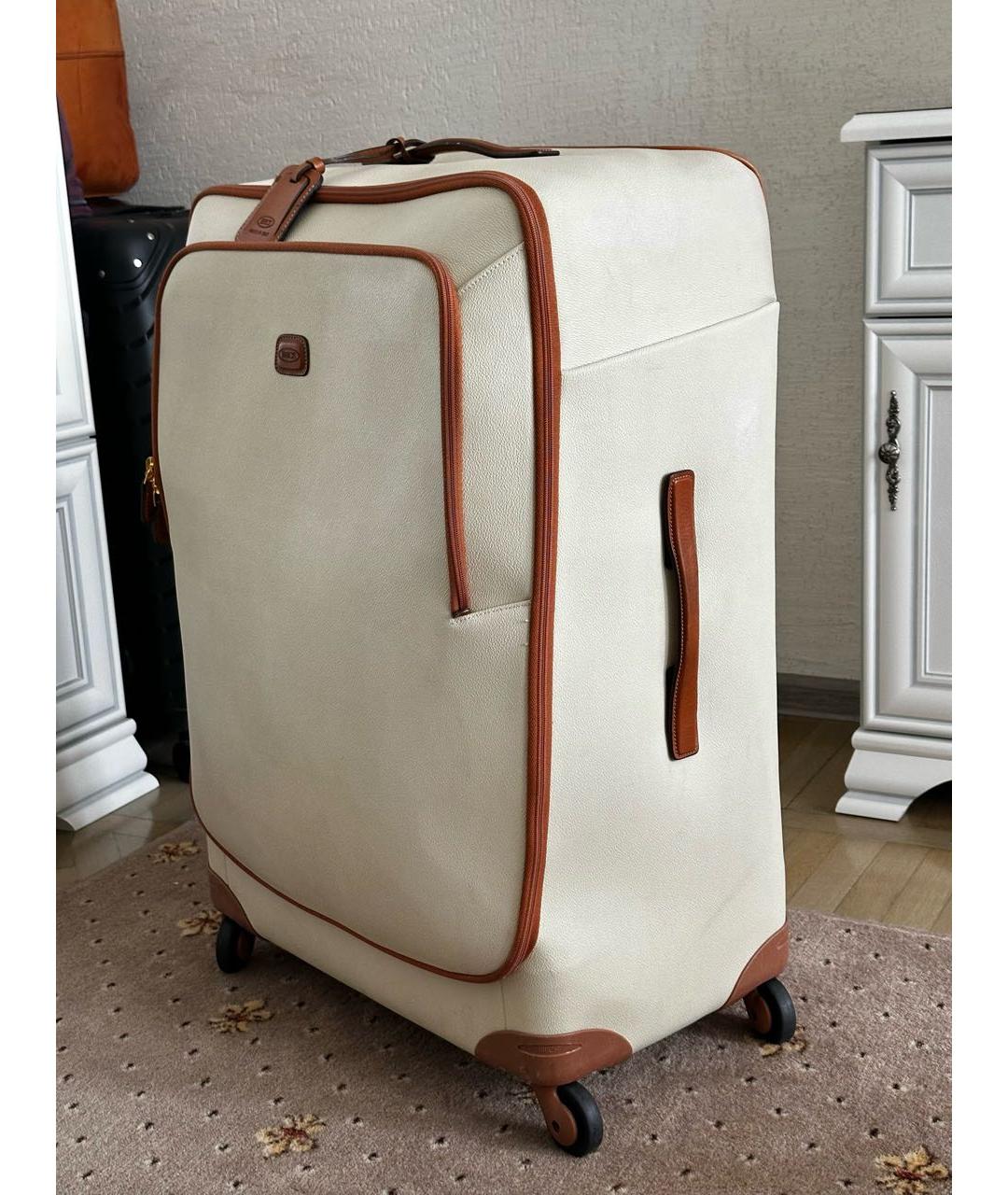 BRIC'S Бежевый кожаный чемодан, фото 2