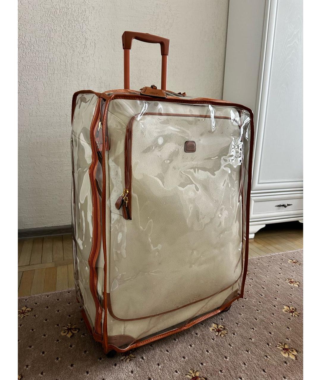 BRIC'S Бежевый кожаный чемодан, фото 7