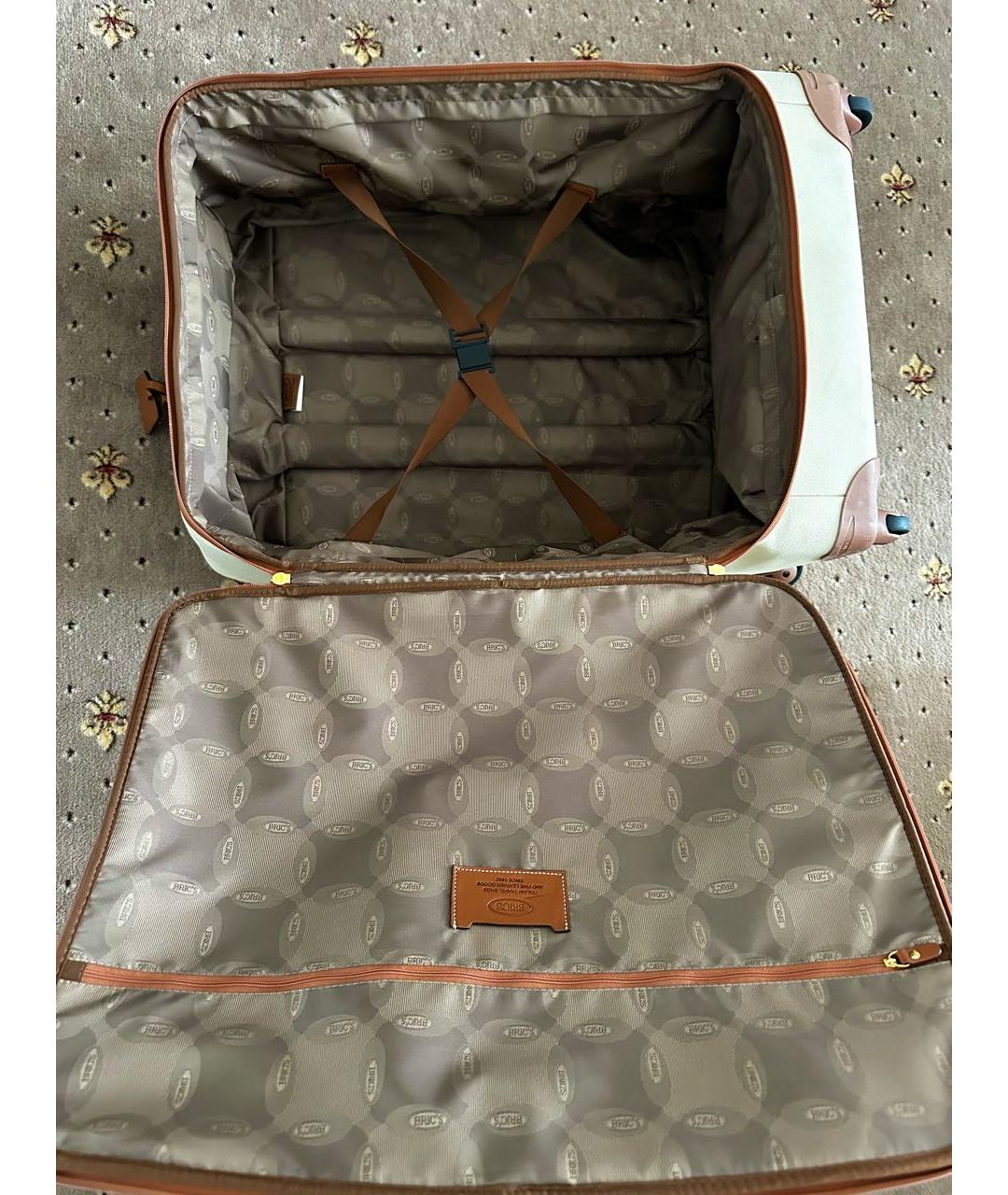 BRIC'S Бежевый кожаный чемодан, фото 8