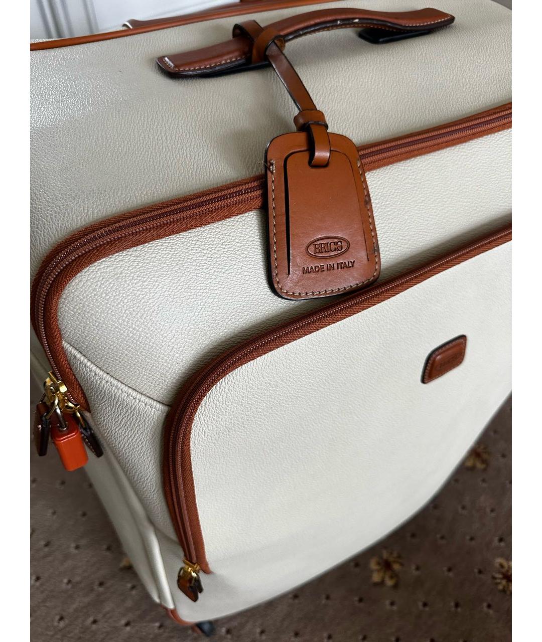 BRIC'S Бежевый кожаный чемодан, фото 5