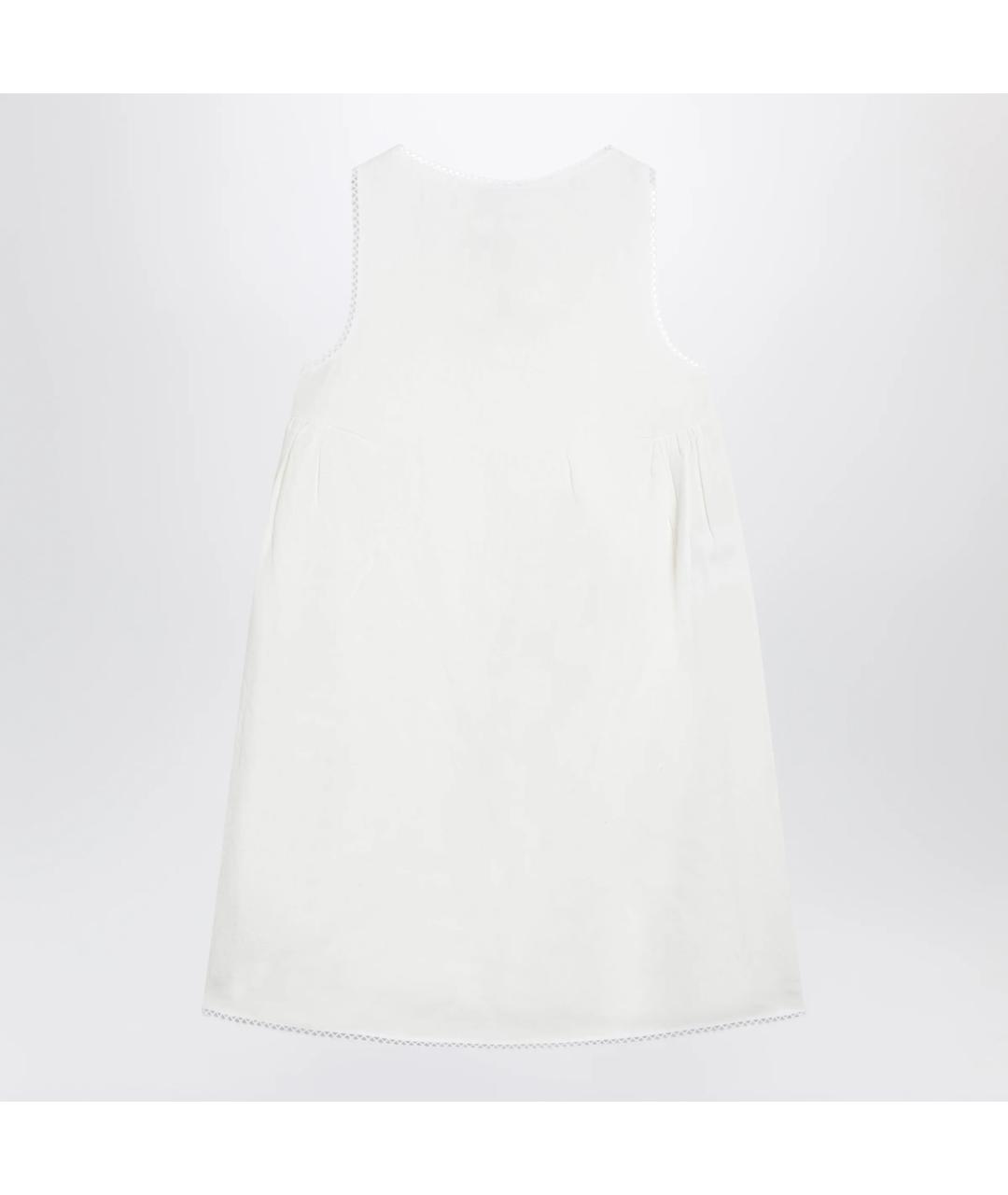 PRADA Белое льняное повседневное платье, фото 2