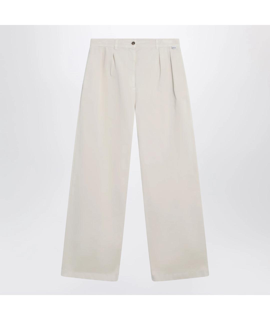 PRADA Бежевые хлопковые прямые брюки, фото 3