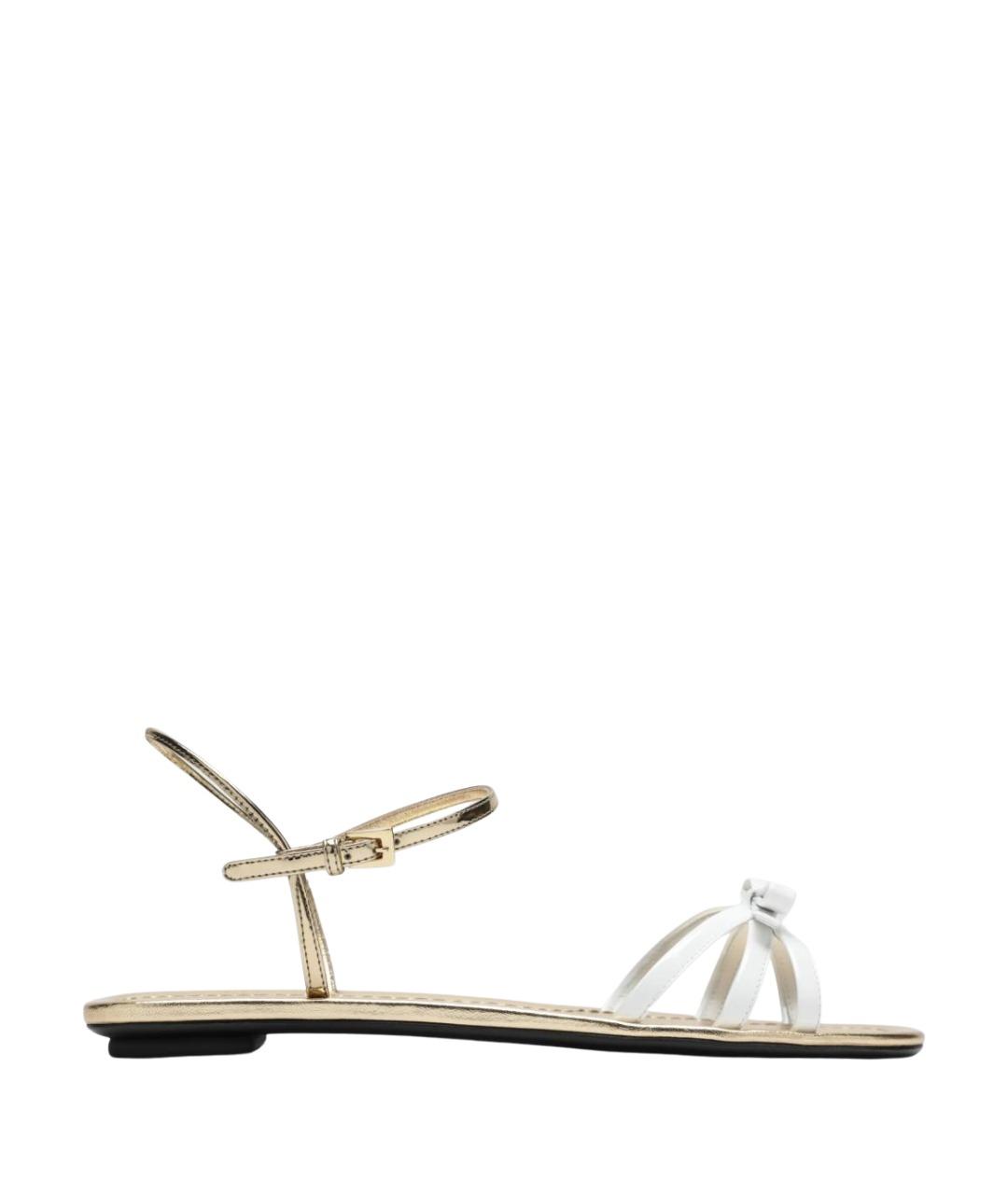 PRADA Золотые кожаные сандалии, фото 1