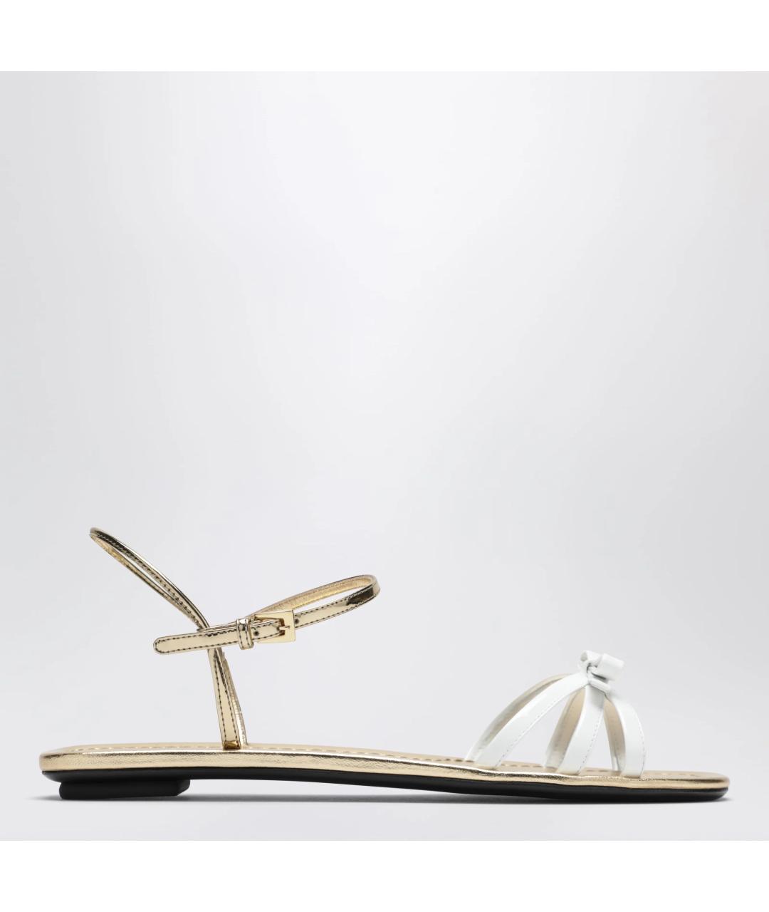 PRADA Золотые кожаные сандалии, фото 3