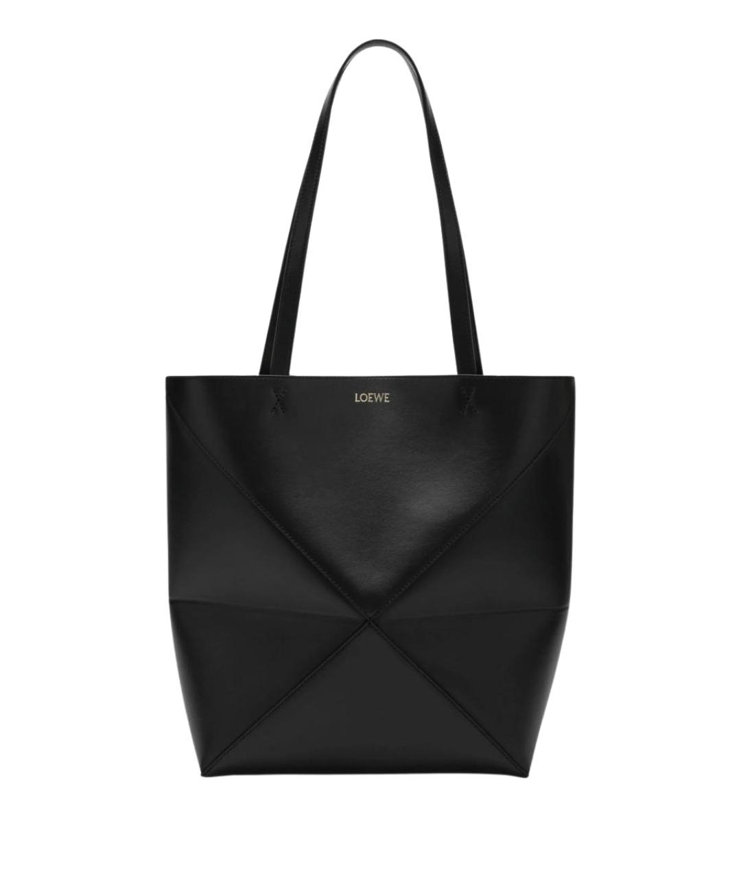 LOEWE Черная кожаная сумка тоут, фото 1