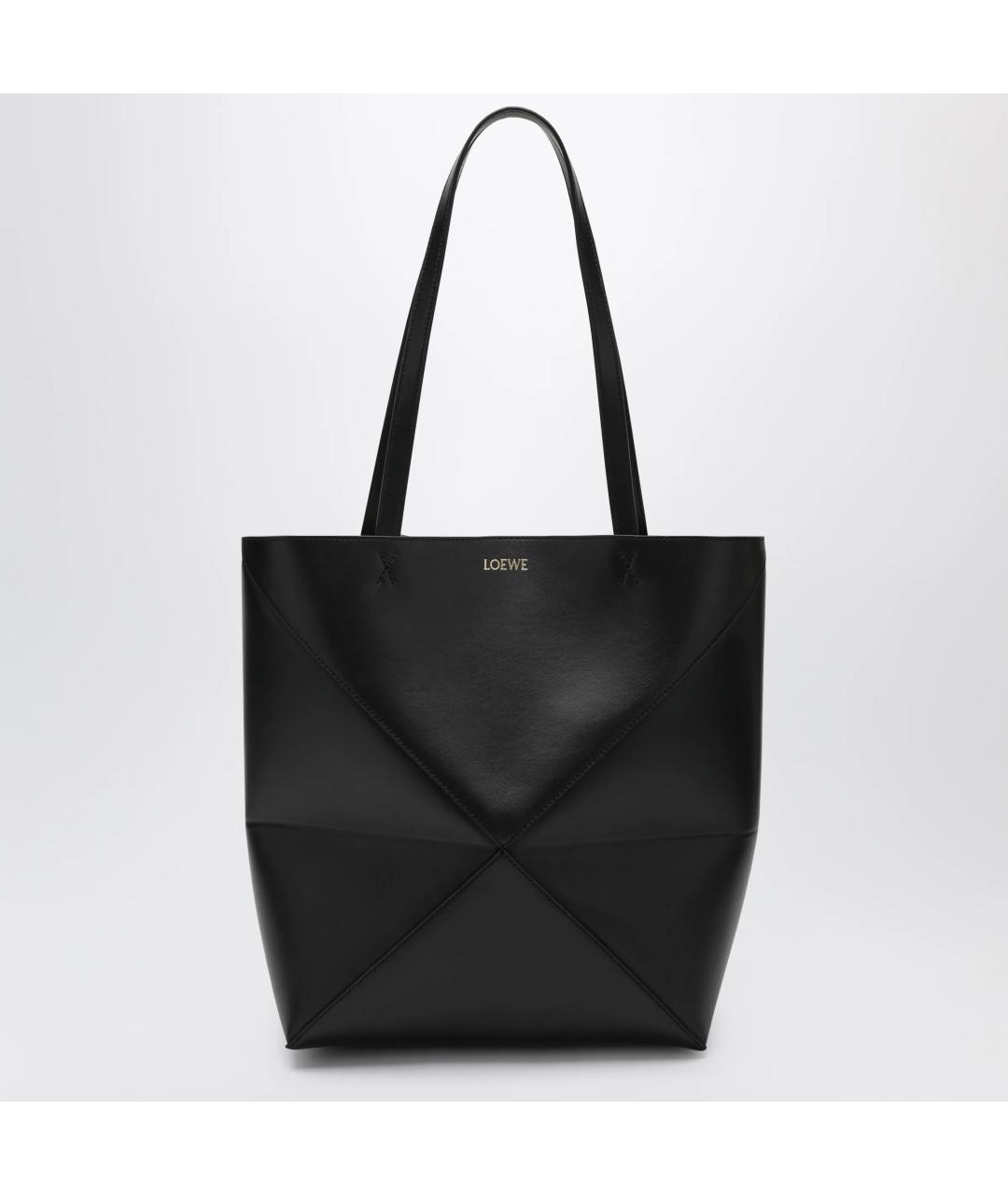 LOEWE Черная кожаная сумка тоут, фото 3