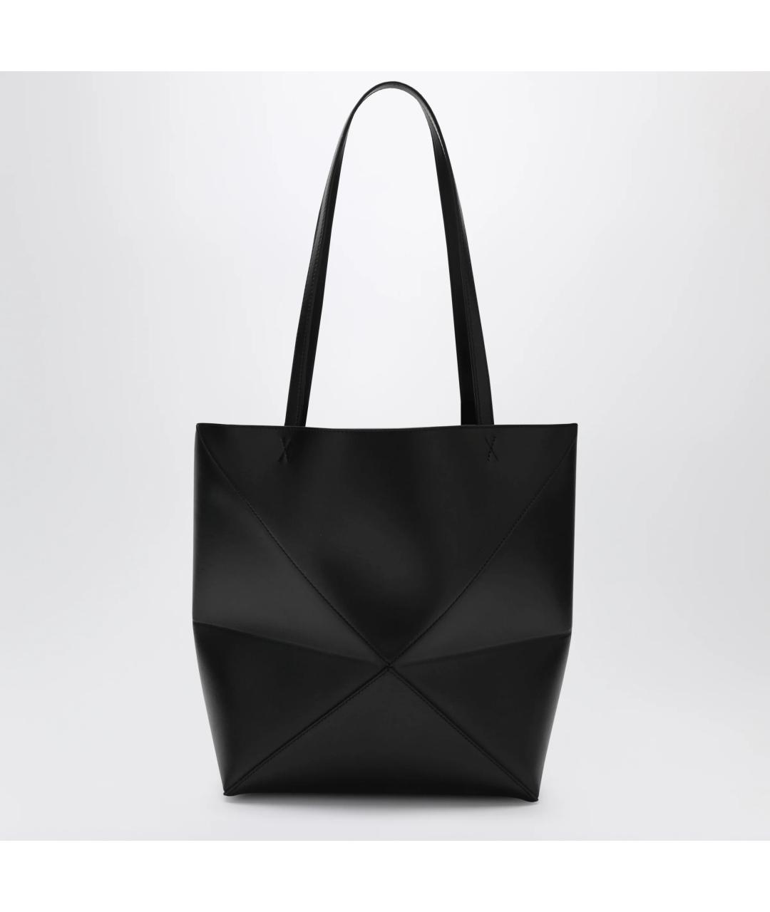 LOEWE Черная кожаная сумка тоут, фото 2