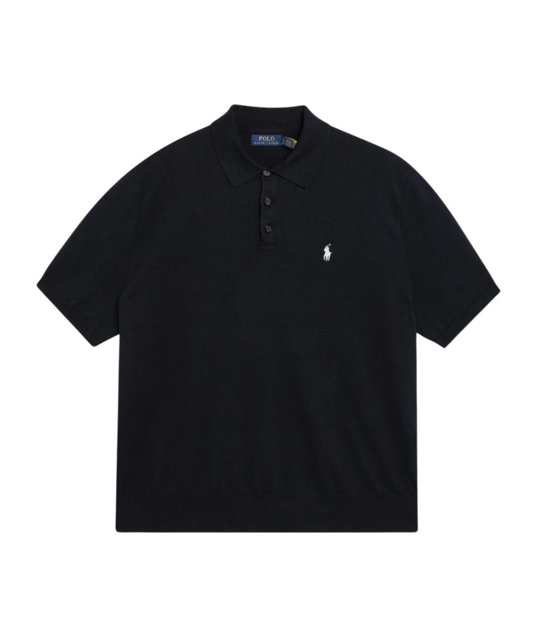 POLO RALPH LAUREN Синее хлопковое поло с коротким рукавом, фото 1