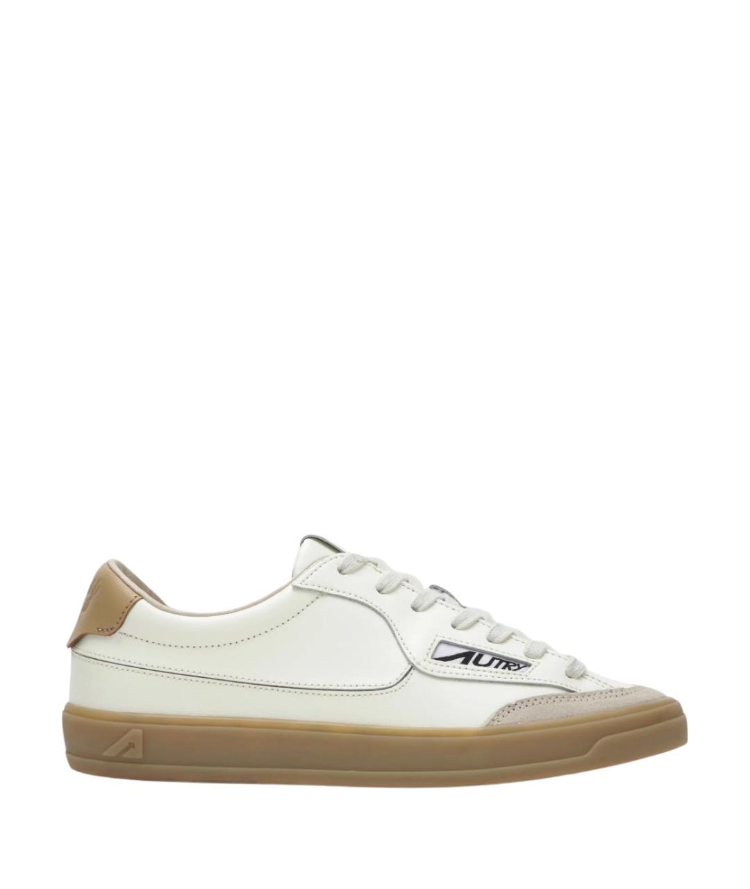 AUTRY Бежевые кожаные низкие кроссовки / кеды, фото 1