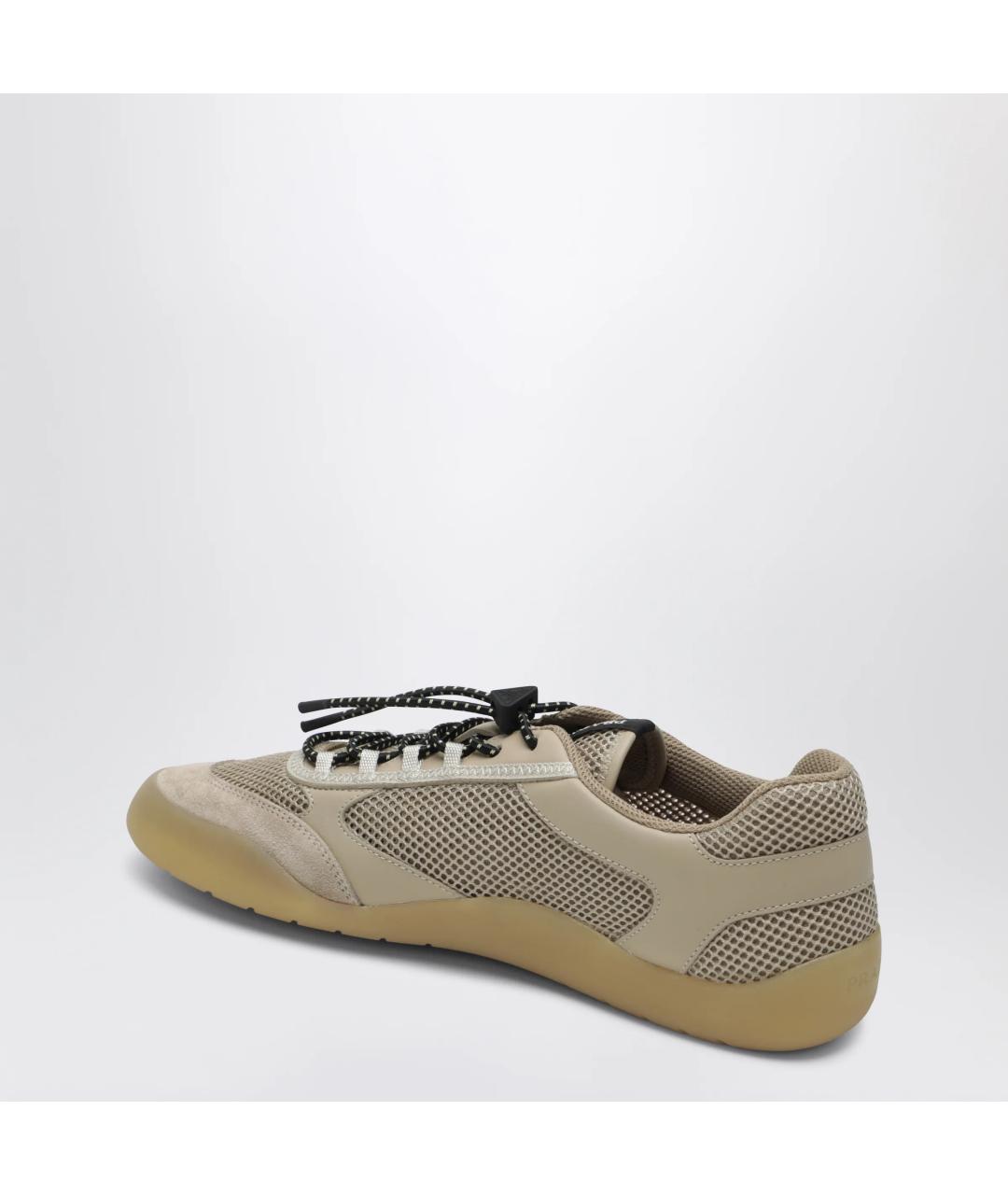 PRADA Бежевые текстильные кеды, фото 2