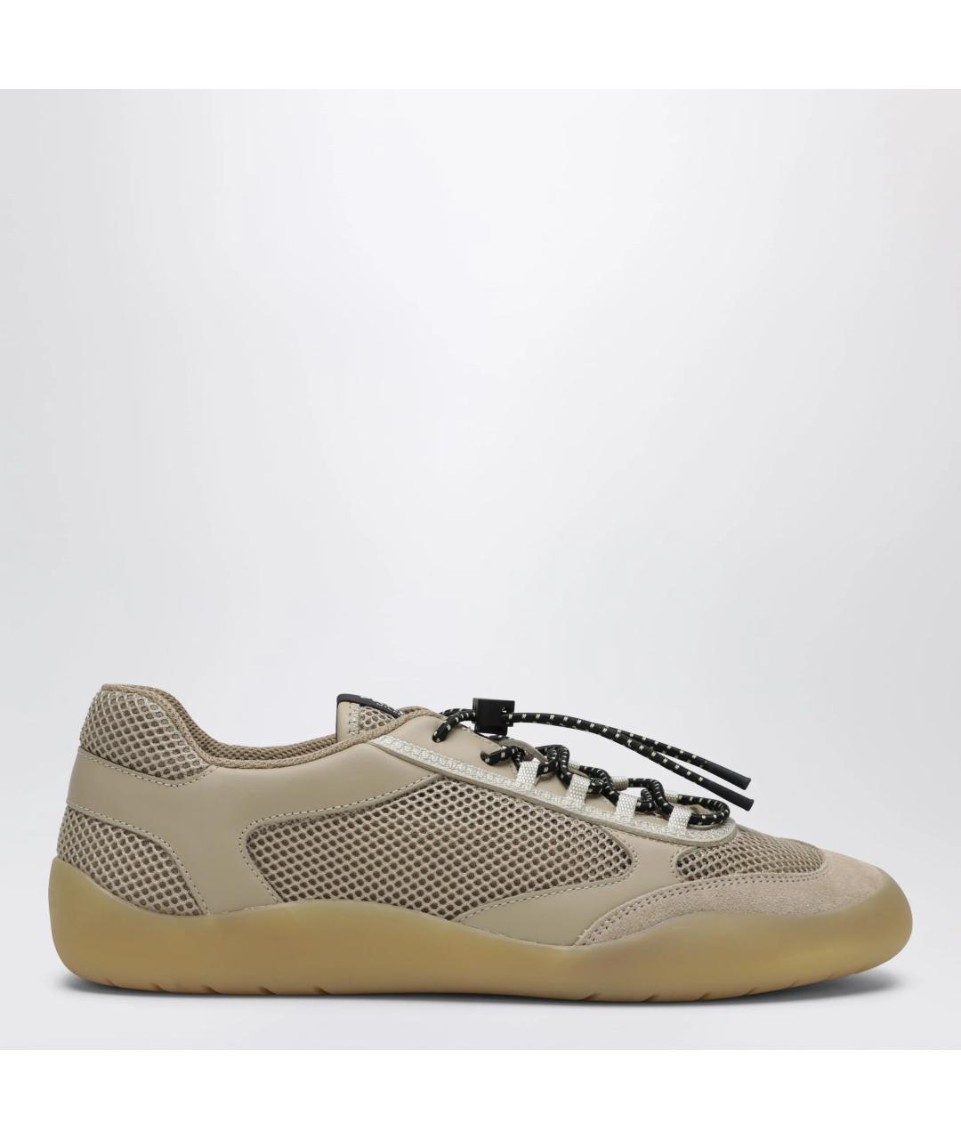 PRADA Бежевые текстильные кеды, фото 3