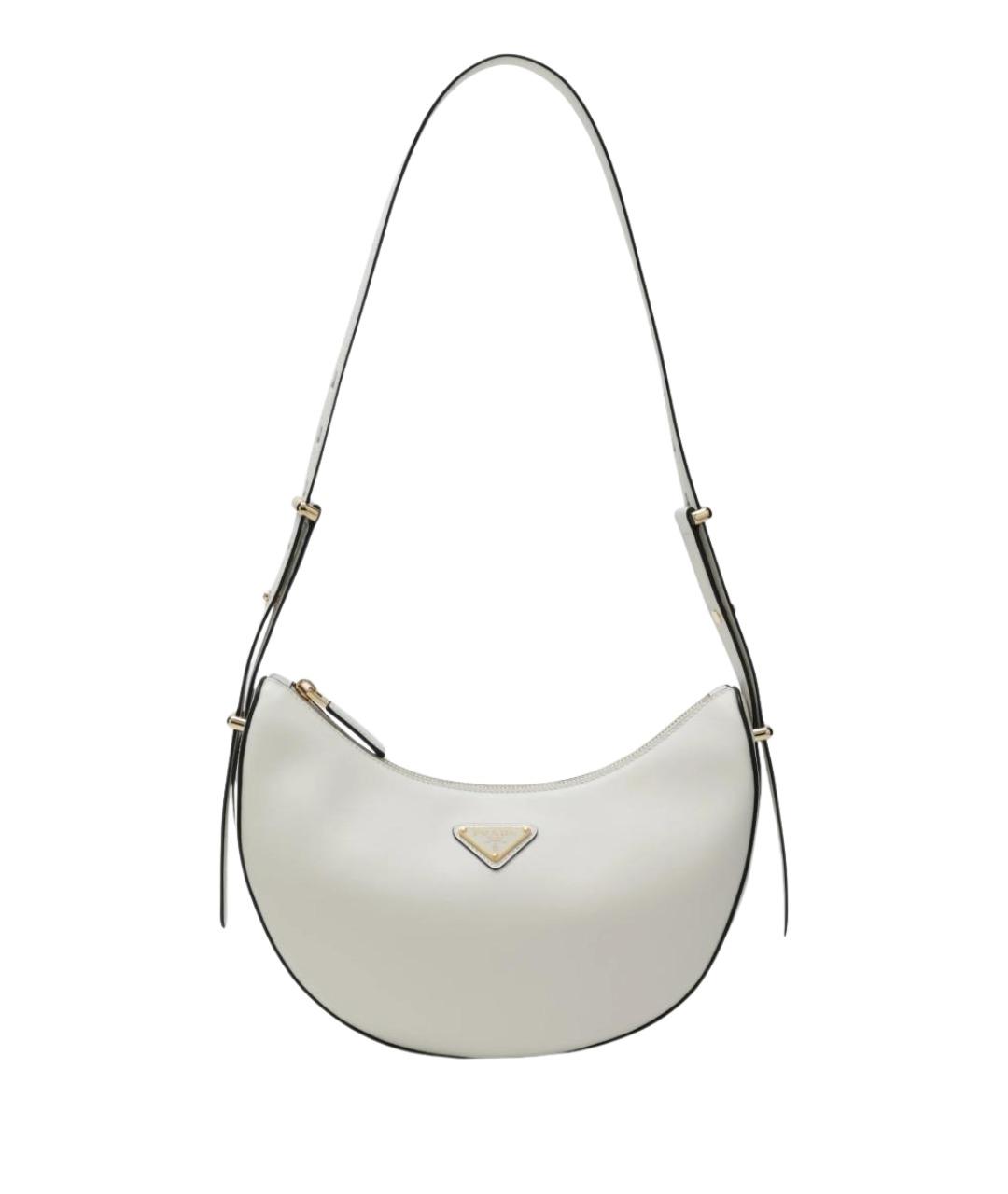 PRADA Белая кожаная сумка через плечо, фото 1