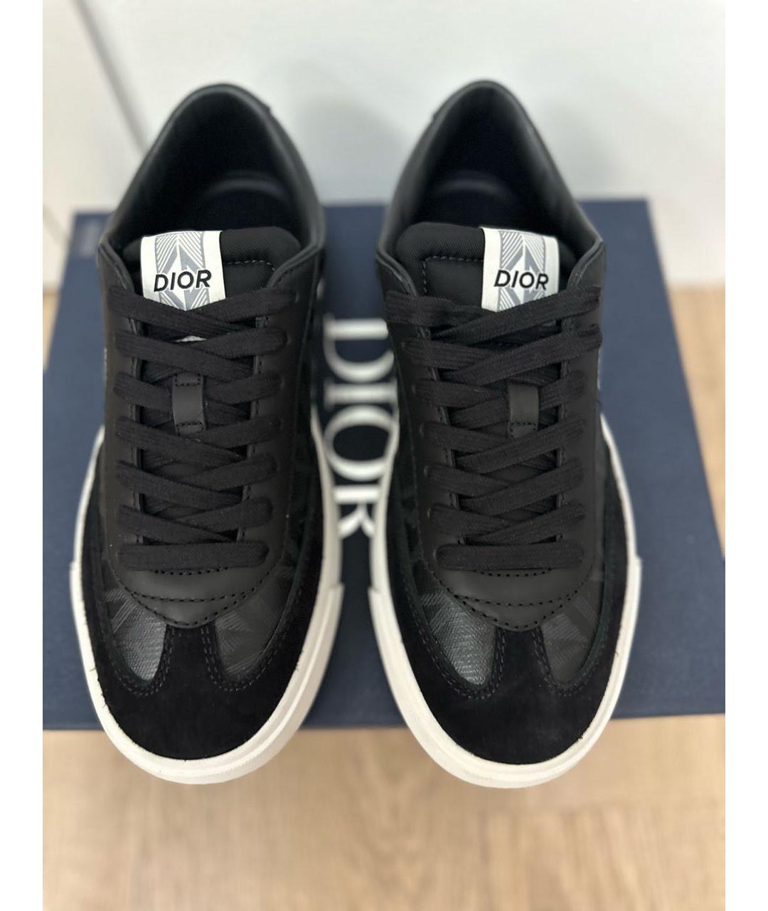 CHRISTIAN DIOR Черные кожаные низкие кроссовки / кеды, фото 3