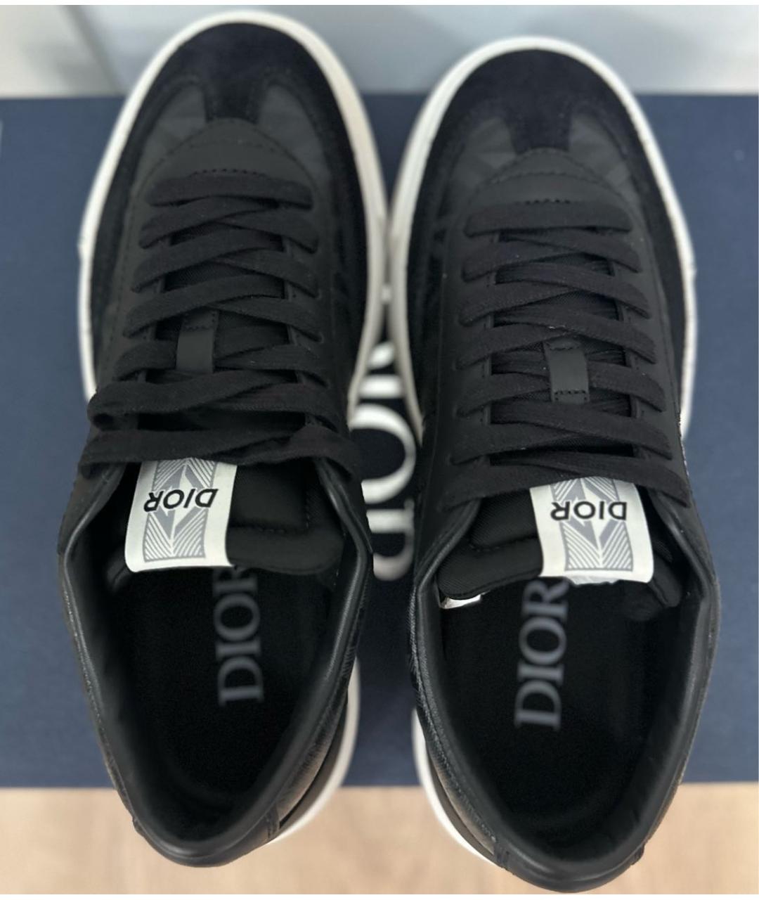 CHRISTIAN DIOR Черные кожаные низкие кроссовки / кеды, фото 2