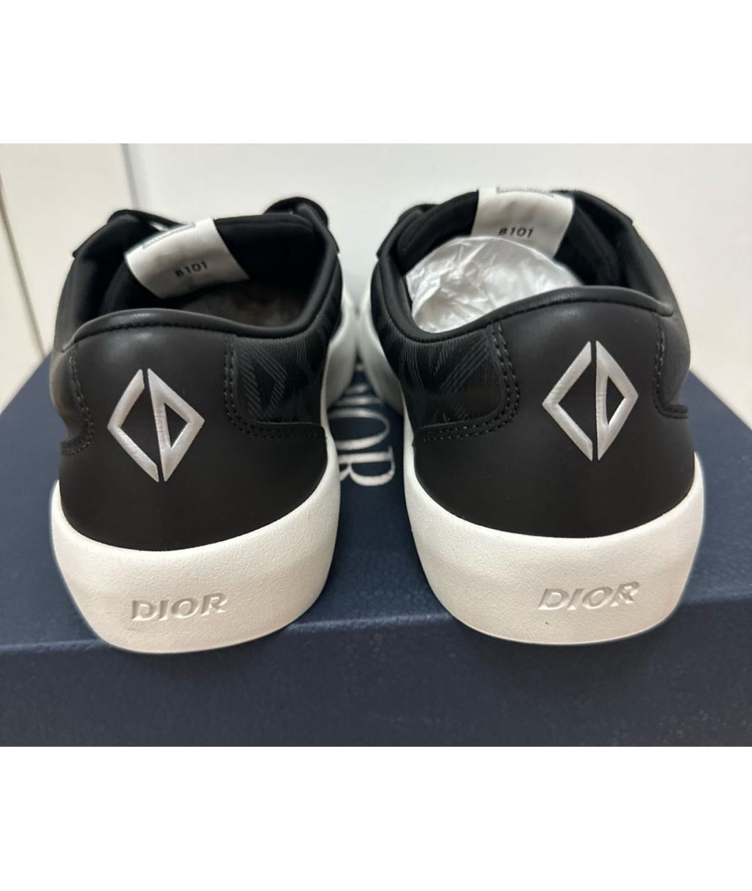 CHRISTIAN DIOR Черные кожаные низкие кроссовки / кеды, фото 4