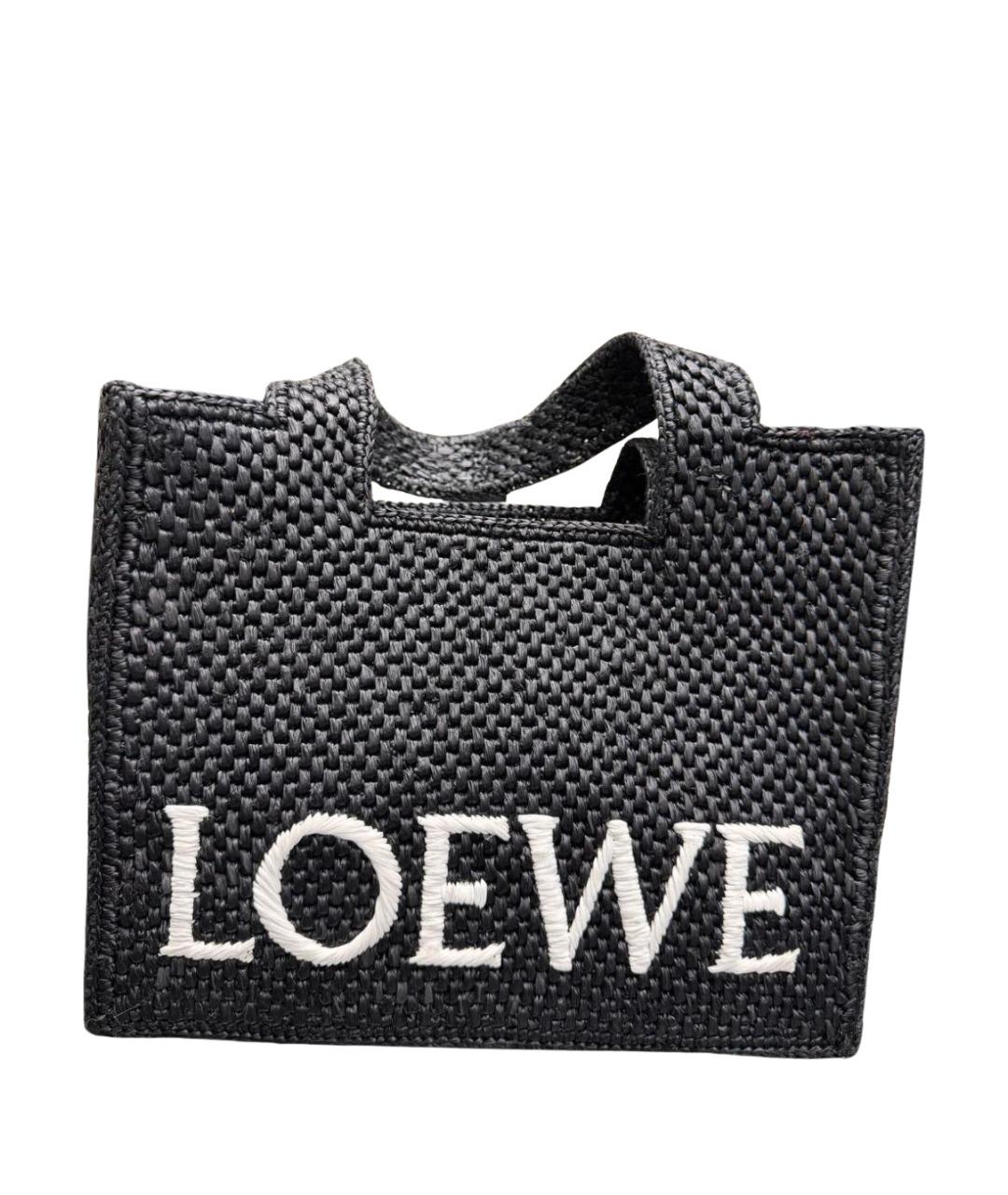 LOEWE Черная пелетеная пляжная сумка, фото 1