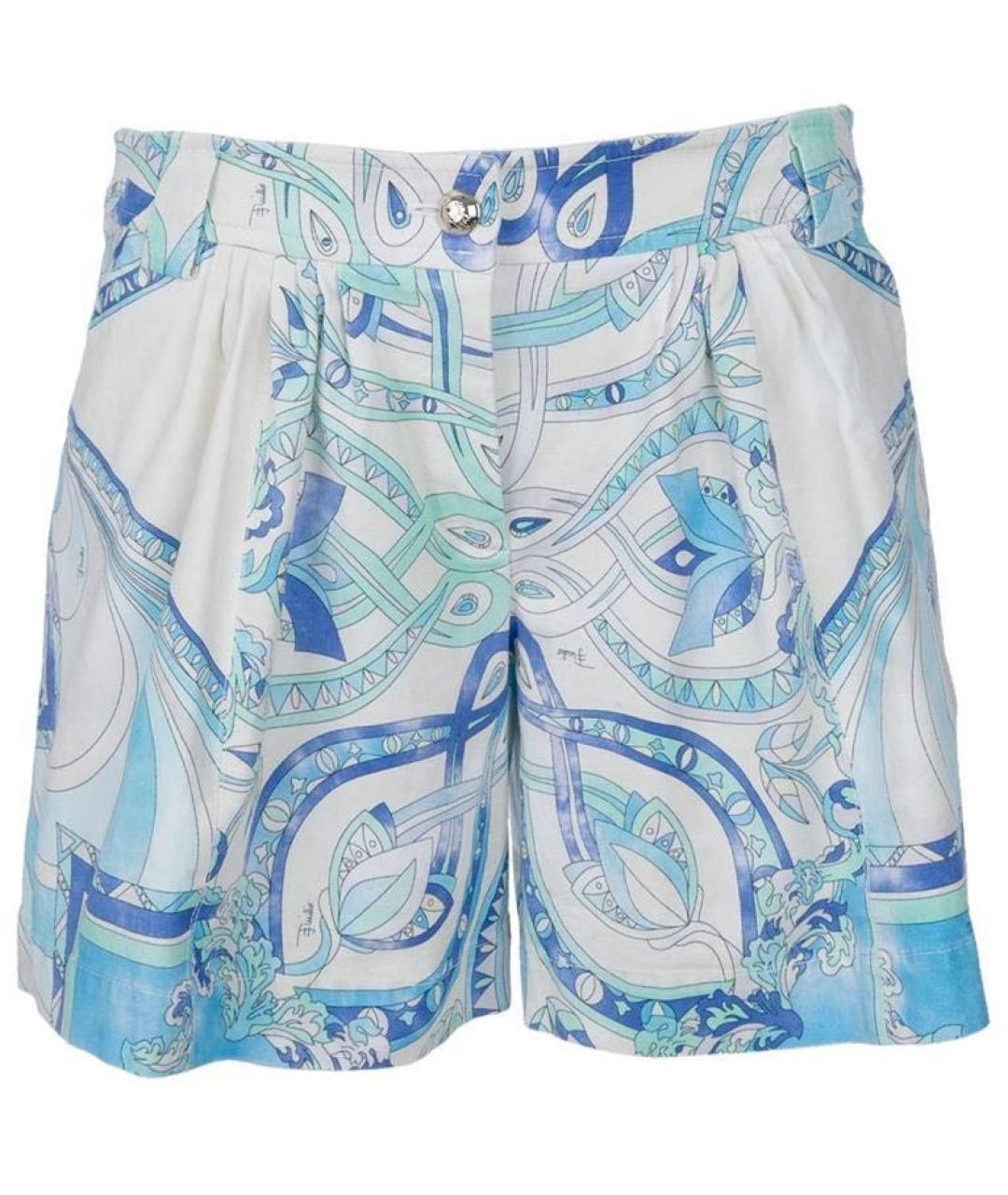 EMILIO PUCCI Голубые хлопко-эластановые шорты, фото 9