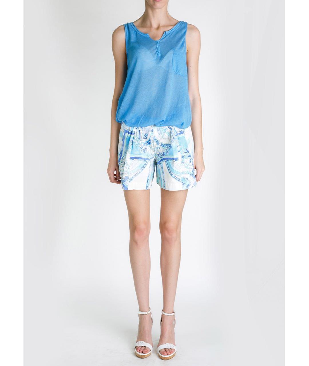 EMILIO PUCCI Голубые хлопко-эластановые шорты, фото 2