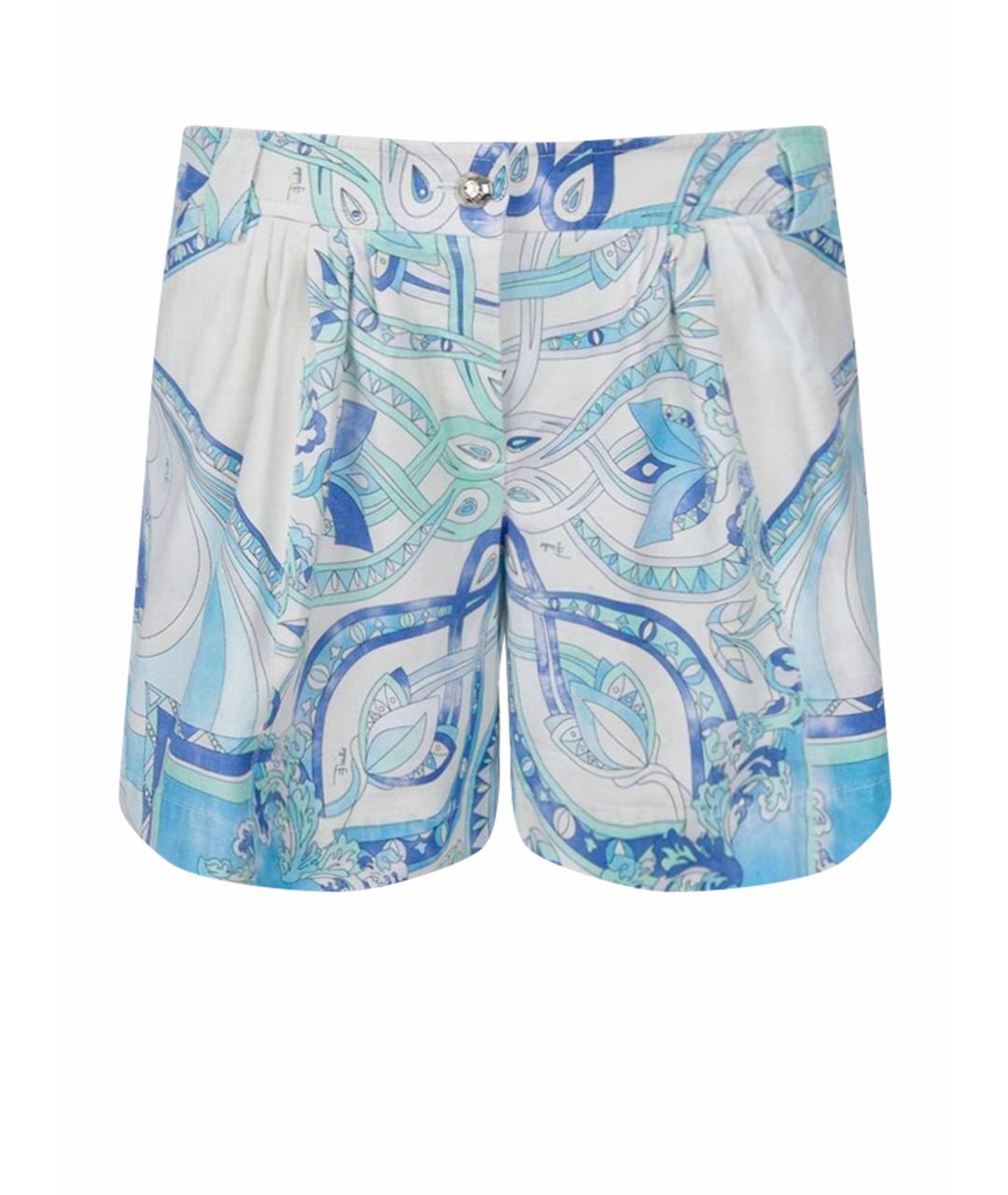 EMILIO PUCCI Голубые хлопко-эластановые шорты, фото 1